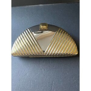 Le-Ann Vintage Evening Cocktail Crystal Strap Formal Wedding Chrome Handbag Bag